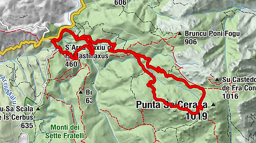 Arcu Arriu Longu - Su Casteddu de S'Arridelaxiu - Su Casteddu de Perdu Cossu - Campu Omu
