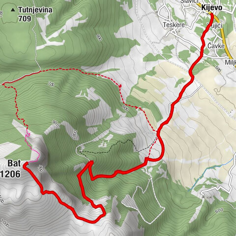 Kijevo - Vujići - Čavke - Bat