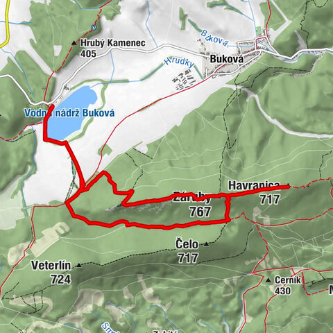Buková - Záruby - Havranica - Skalná kaplnka Panny Márie