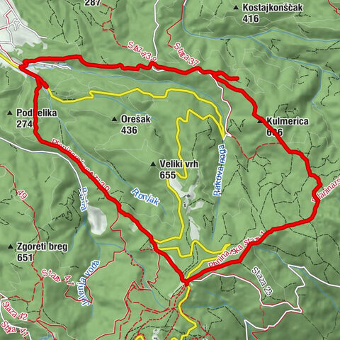 Sljeme - Sklonište kod Križa - Kulmerica - Lojzekov izvor