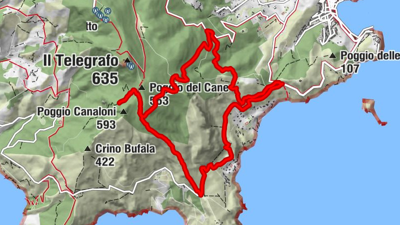 Monte Argentario - Poggio del Cane - Buca dell'antenna - Poggio Canaloni