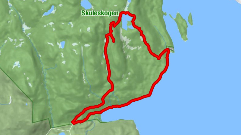 Skuleskogen Entré Syd - Slåttdalsberget - Tärnättstugan - Näskebodarna