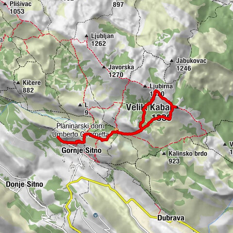 Gabrići - Gornje Sitno - Planinarski dom Umberto Girometta - Veliki Kabal