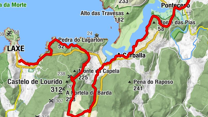 A Trabe - Punta do Cabaio - Pedra do Lagartón - As Casas Baratas