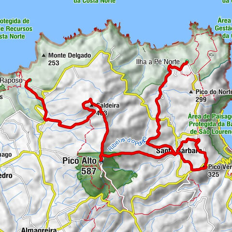Ilha a Pé Norte - Pico Alto - Caldeira - Ilha a Pé Raposo