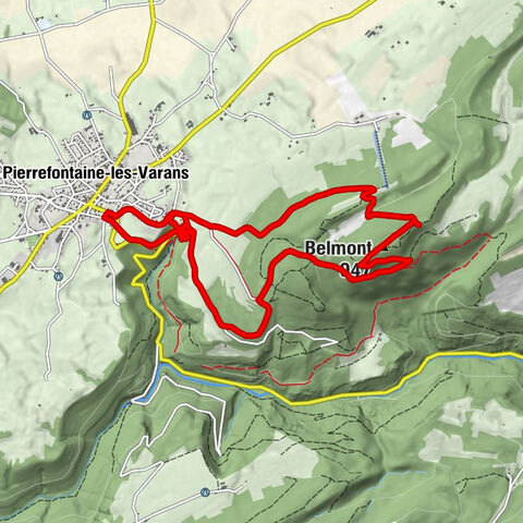 Pierrefontaine-les-Varans - Belvedère du Bemont - Belmont - Cascade du Val