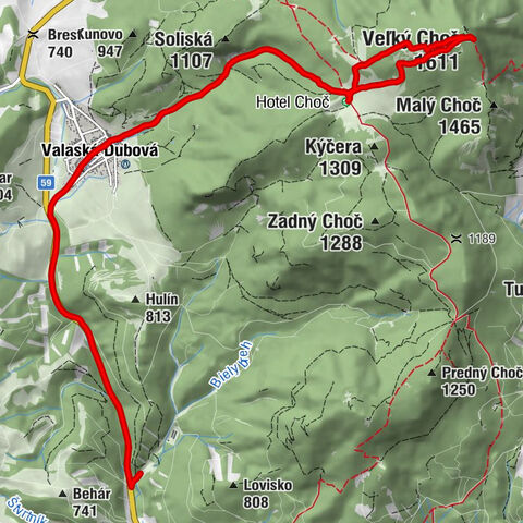 Valaská Dubová - Veľký Choč - Hotel Choč