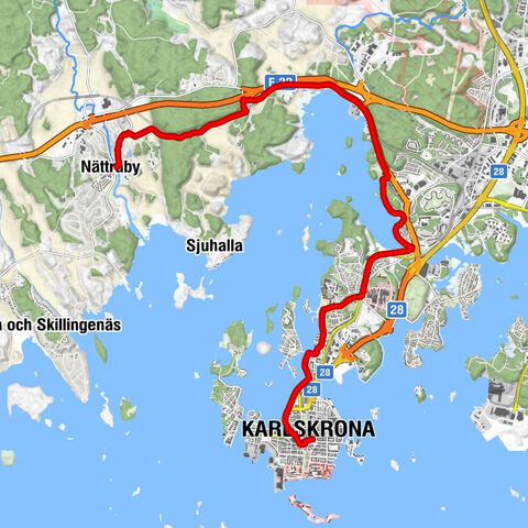 Nättraby - Trefaldighetskyrkan - Fredrikskyrkan - Karlskrona