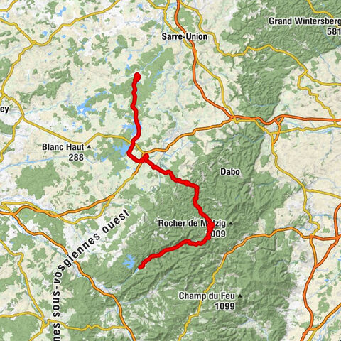 Mittersheim - Église Saint-Hubert - Col de la Côte de l'Engin - Hôtel Restaurant des Lacs