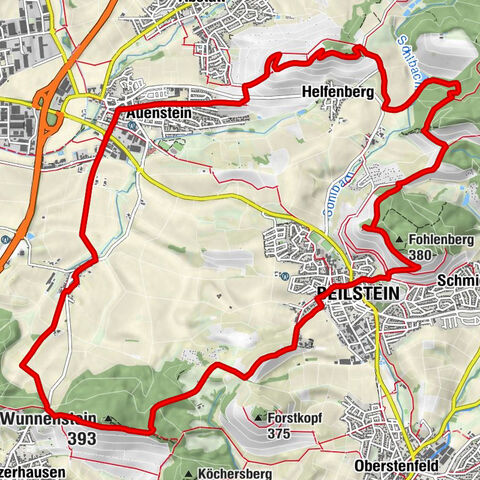 Auenstein - Wunnenstein - Fohlenberg - Helfenberg