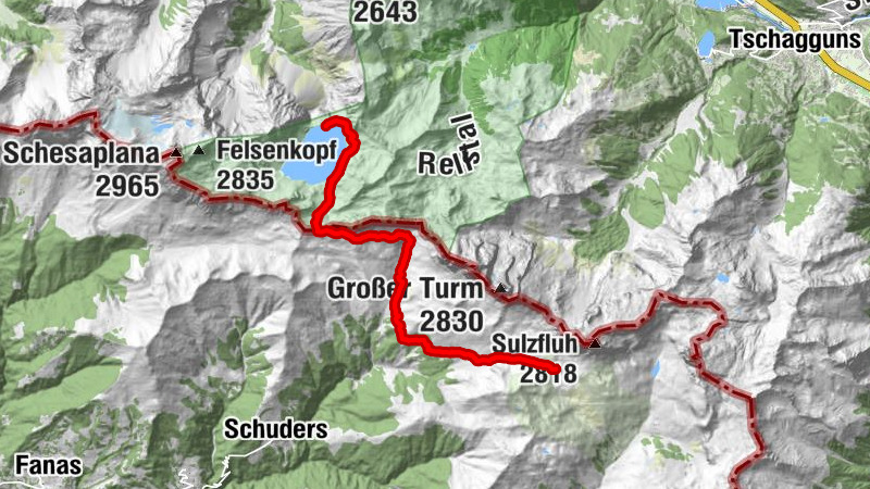 Douglasshütte - Gruscher Älpli - Alp Drusa - Luzein
