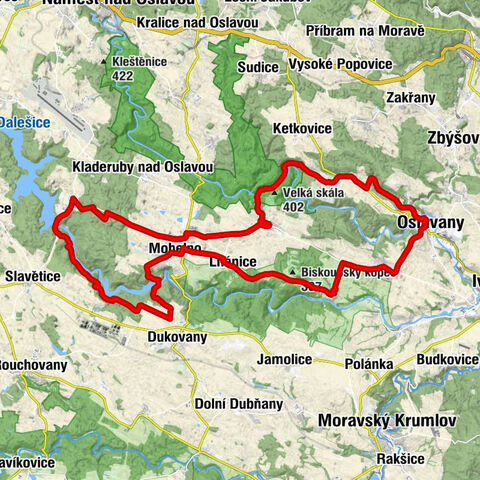 Oslavany - Moravská Bašta - Dělnický dům - Čučice