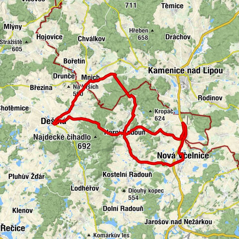 Deštná - Světce - Nová Včelnice - sv. Jan Křtitel