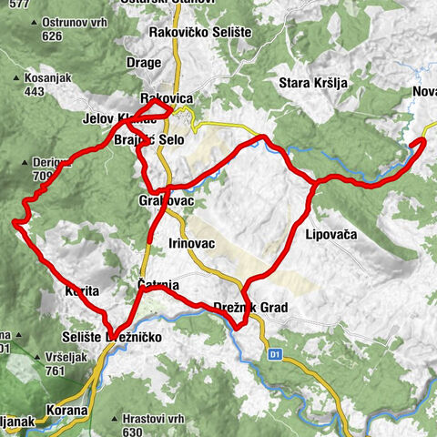 Rakovica - crkva svete Jelene Križarice - Jelov Klanac - crkva svetog Antuna Padovanskog