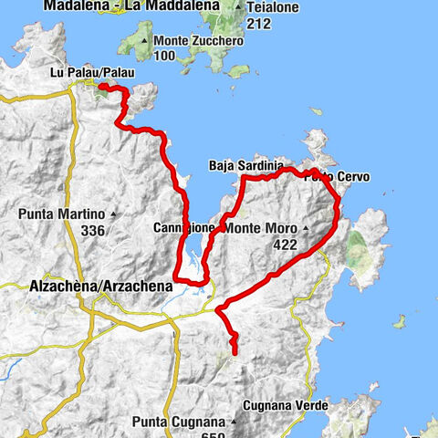 Alzachèna/Arzachena - Vecchia Costa - Porto Cervo - Liscia di Vacca