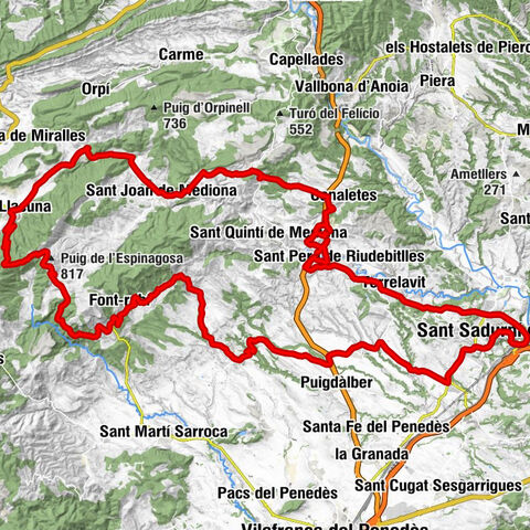 Sant Sadurní d'Anoia - Sant Pere de Riudebitlles - Sant Pere Sacarrera - el Sarló