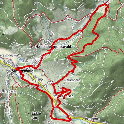 Simonswald - Haslachsimonswald - Mittelhaslach - Hugenhof