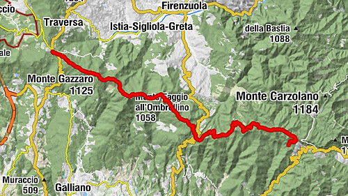 Scarperia e San Piero - Monte Gazzaro - Monte Castel Guerrino - Rifugio Valdiccioli