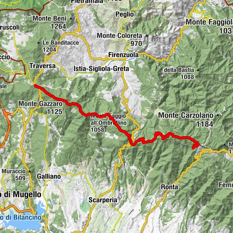 Scarperia e San Piero - Monte Gazzaro - Monte Castel Guerrino - Rifugio Valdiccioli