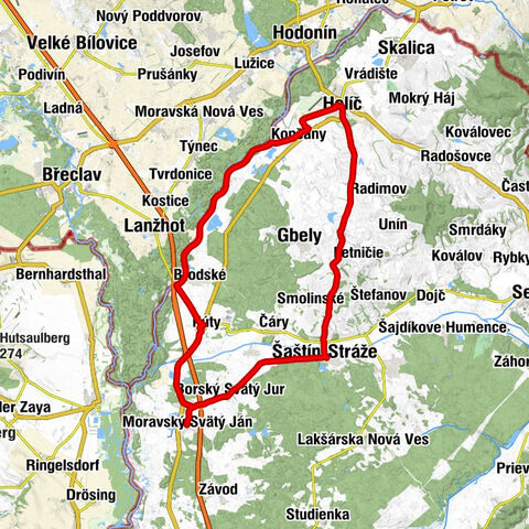 Šaštín - Družstevná reštaurácia - Kostol sv. Juraja - Šaštín-Stráže