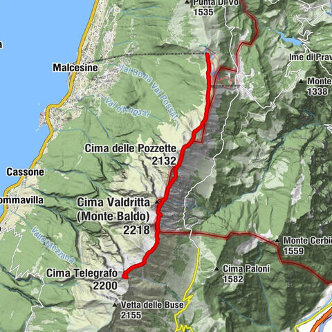 Malcesine - Cima Valdritta (Monte Baldo) - Cima Telegrafo - Chiesa di Santa Rosa