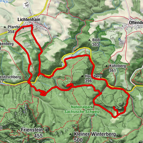 Lichtenhain - Heidematz - Steinbachturm - Heidewand