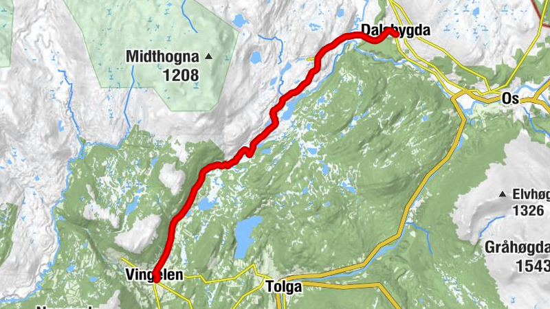Dalsbygda - Vangrøfta - Innervollan - Vingelen