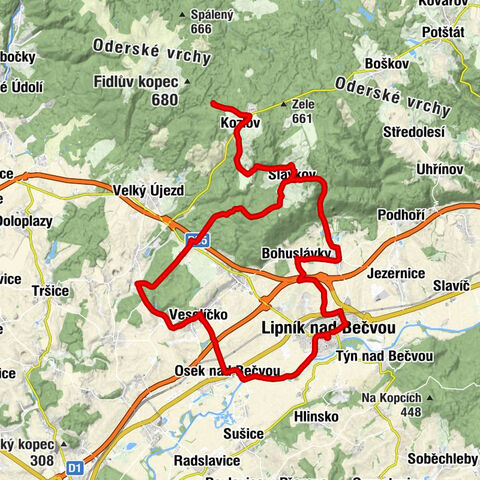 Lipník nad Bečvou-střed - sv. Josefa - Křížová hora - Lipník nad Bečvou