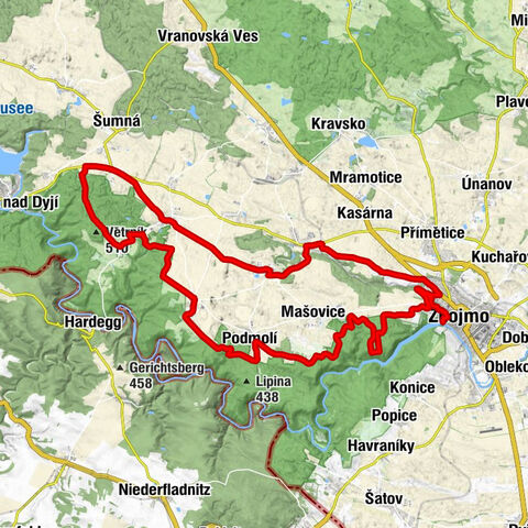 Znojmo - Hradiště - sv. Jiljí - sv. Kliment