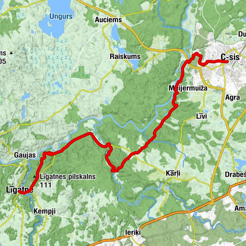 Cēsis - Līgatne - Cēsu Svētā Jāņa baznīca - Vilhelmīnes dzirnavas