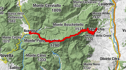 Acerno - Monte Raianetta - Monte Polveracchio - Senerchia