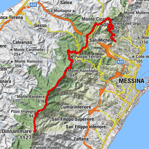 Messina - Pizzo Impegna - Dinnammare - Santuario di Dinnammare