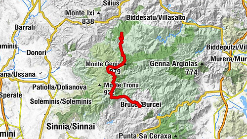 S' Arritzolu - Bruncu sa Conca Figu Erga - Bruncu Senzu - Agriturismo su Niu de s'Achili