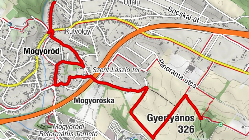Mogyoród - Pipa csárda - Gyertyános - Somlyó-hegy