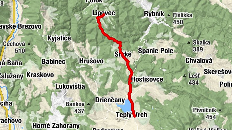 Teplý Vrch - Jedáleň Filip - Evanjelický a. v. kostol - Lipovec