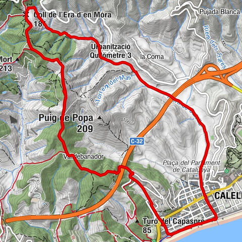 Calella - Turó de Golinons - Coll de l'Era d'en Móra - Urbanització Quilòmetre 3