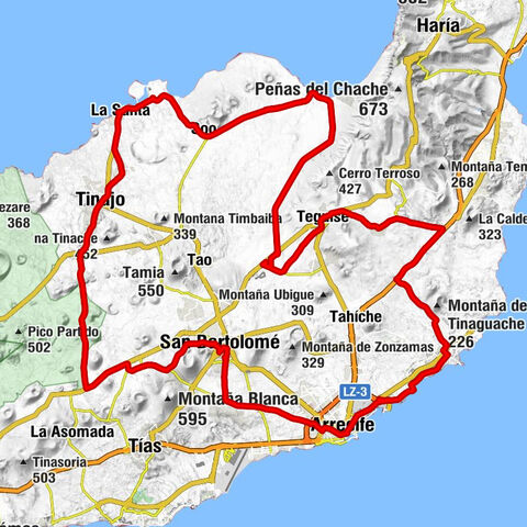 Costa Teguise - Ermita de San Leandro - Tinajo - Las Caletas