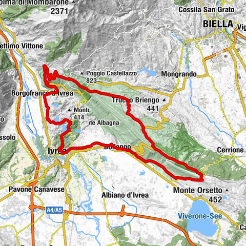 IVREA Rundweg des Moränenrückens von Ivrea