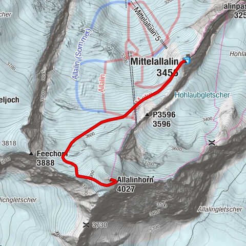 Von der Bergstation Mittelallalin (Saas-Fee)