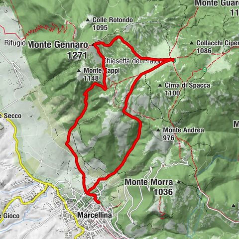 Marcellina - Prato della Madonna - Chiesetta del Pratone - Monte Gennaro