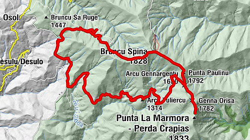 Dèsulu/Desulo - Bruncu Spina - Punta Paulinu - Punta della Croce