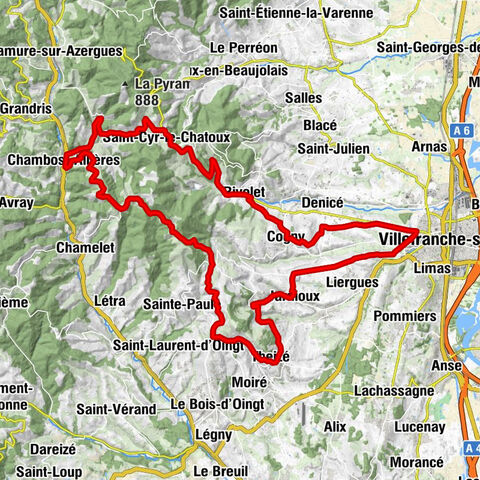 Die goldenen Steine - Zwischen goldenen Steinen und dem Val d’Azergues - Schleife 7.4