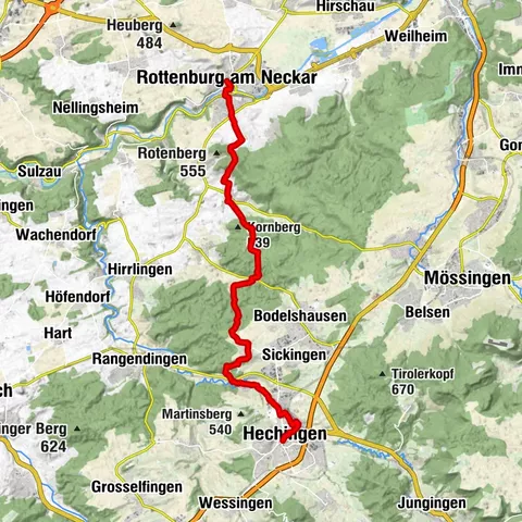Tübinger Jakobusweg - Etappe 2 - von Rottenburg nach Hechingen