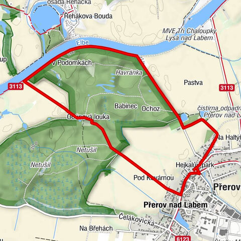 Hejkalův park - U Skanzenu - Pod Kovárnou - Přerov nad Labem