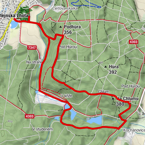 Rabštejnská Lhota - Na luži - U kříže - Na Chlumu