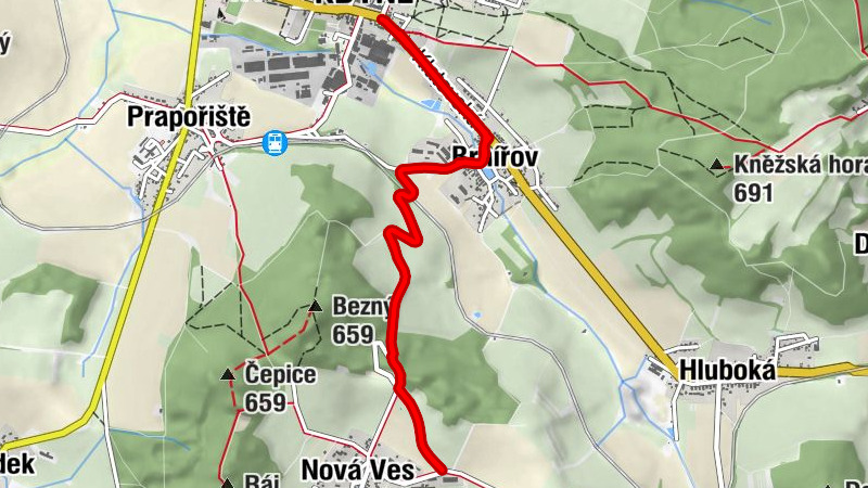 Nová Ves - Kaple svatého Martina - Kdyně - U Jána