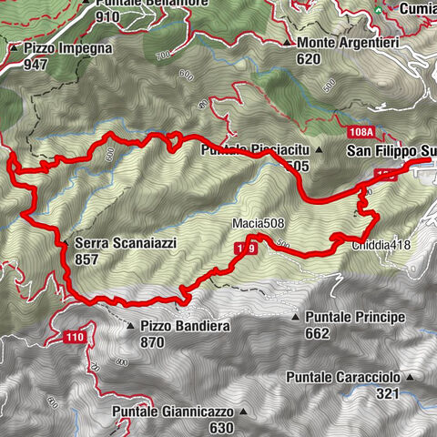 San Filippo Superiore - Macia - Serra Scanaiazzi - Cascata Valle dei mulini