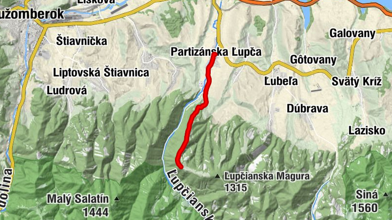 Partizánska Ľupča - Rumanec - Loviská - Predná Magura