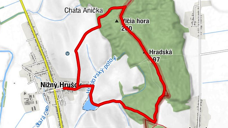 Nižný Hrušov - Hradská - Vlčia hora - Chata Anička