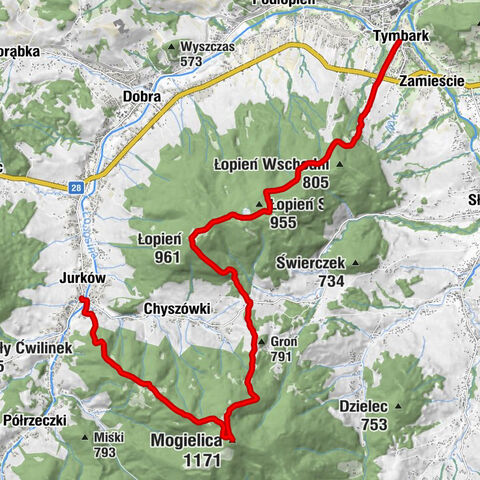 Śliwówka - Mogielica - Łopień - Tymbark